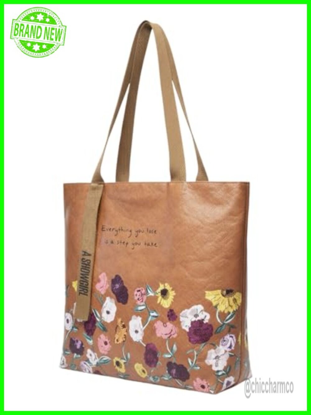 Waterproof Floral Music Tote Bag Foldable Lightweight Concert Travel